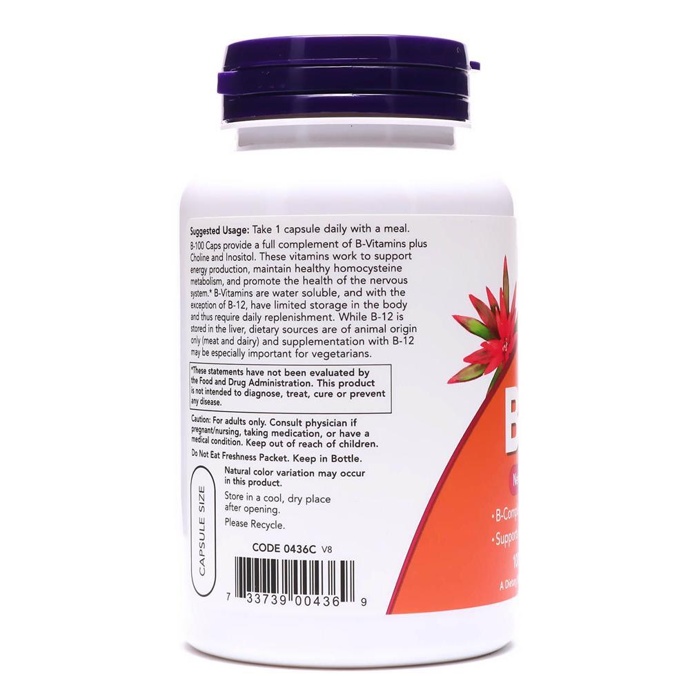 Now B-100 Nervous System Health Veg Capsules 100's - Wellness Shoppee