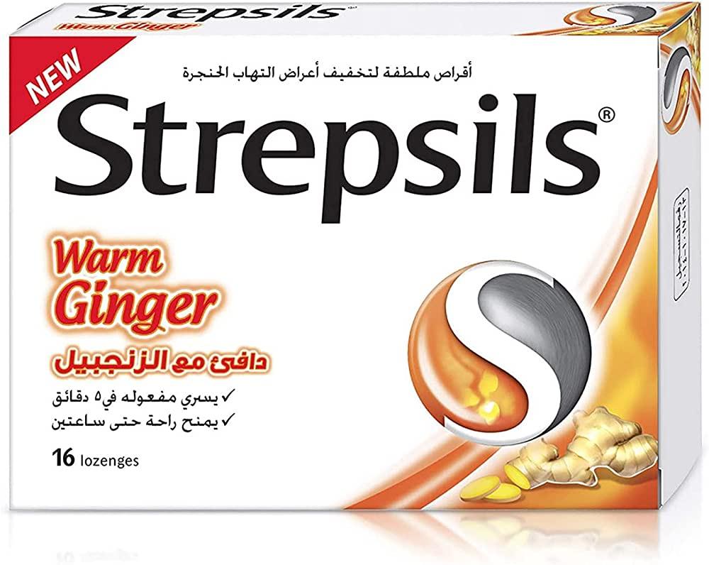 Strepsils Sore Throat Pain Relief Warm Ginger 16 Lozenges - Wellness Shoppee