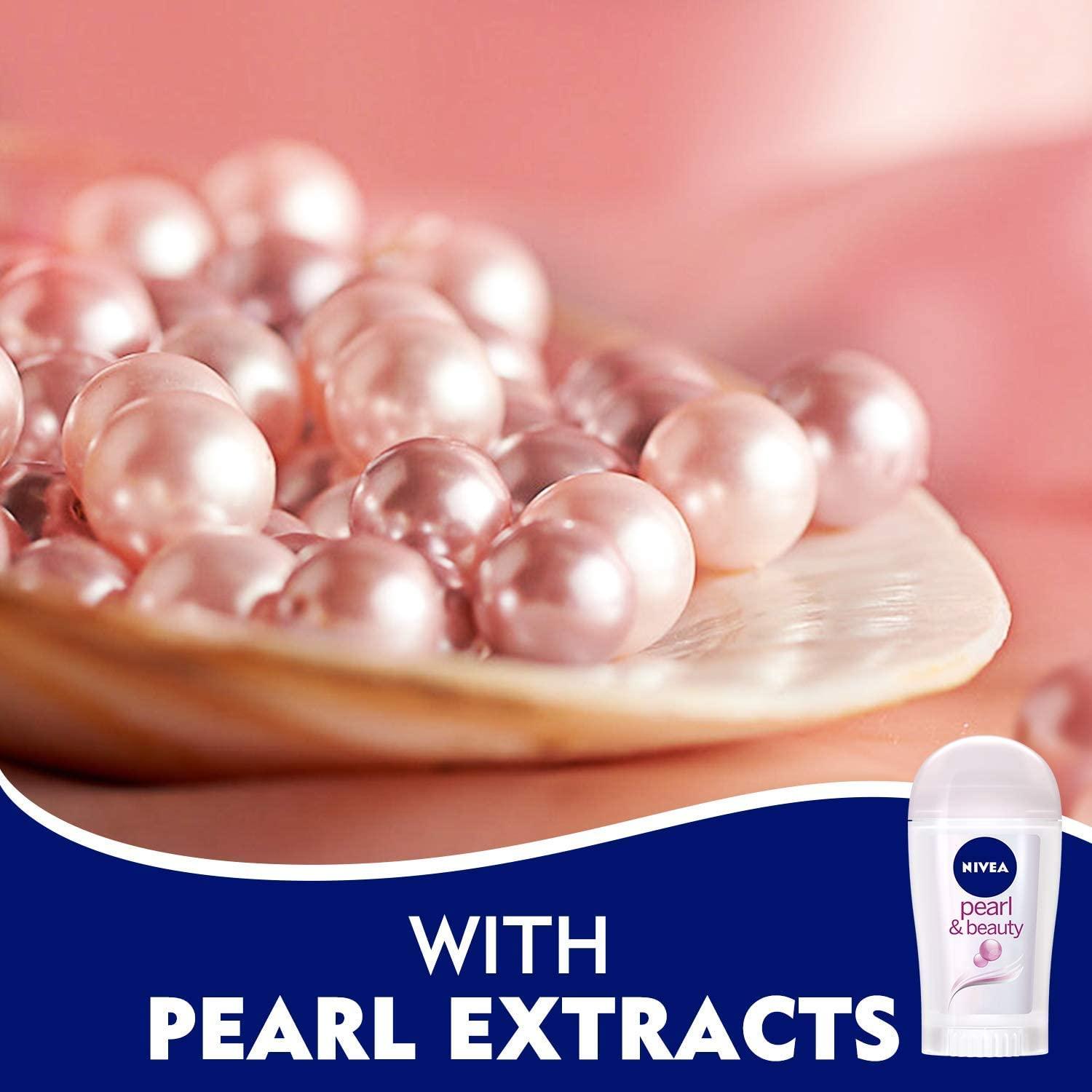 NIVEA Pearl & Beauty, Antiperspirant for Women, Pearl Extracts, Stick 40ml - Wellness Shoppee