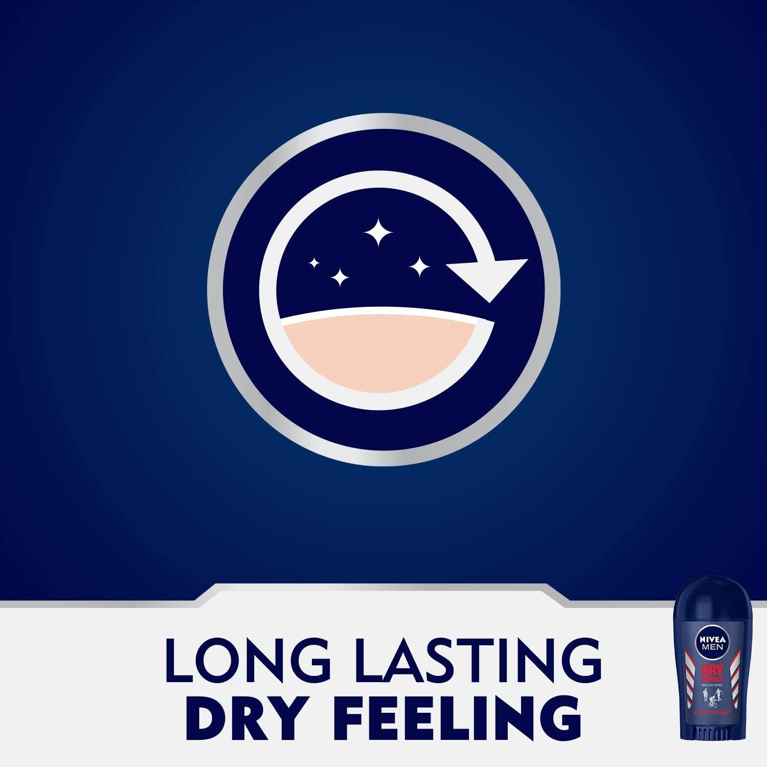 NIVEA MEN Antiperspirant Stick for Men, Dry Impact, 40ml - Wellness Shoppee