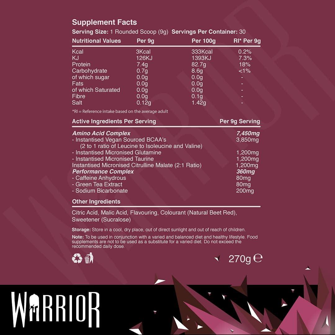 Warrior, Amino Blast, 30 serving - Wellness Shoppee