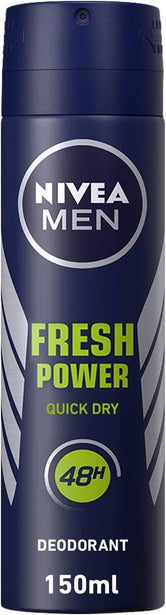 NIVEA MEN Antiperspirant Spray for Men, Fresh Power Fresh Scent, 150ml - Wellness Shoppee