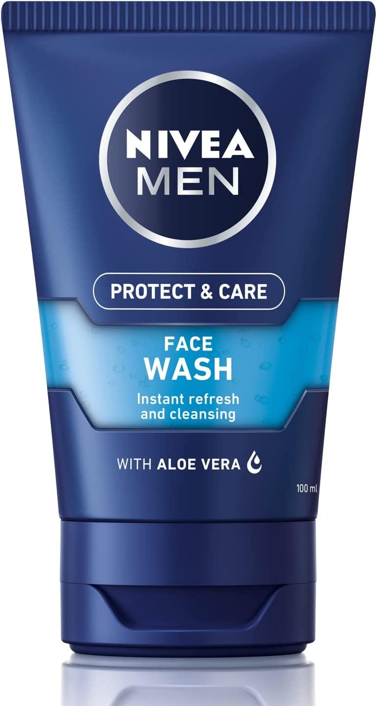 NIVEA MEN Face Wash Cleanser, Protect & Care Active Charcoal, 100ml - Wellness Shoppee