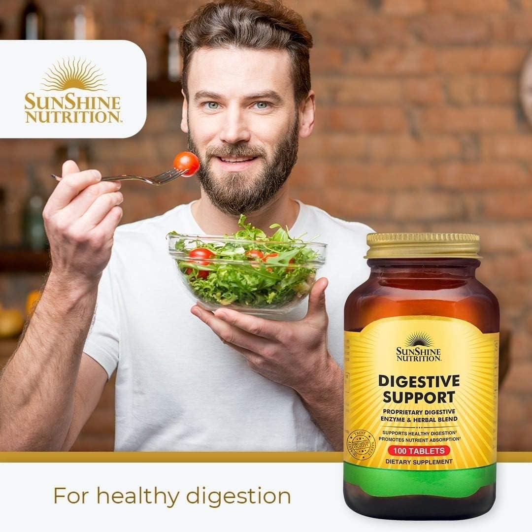 Sunshine Nutrition Digestive Support 100 Tablets - Wellness Shoppee