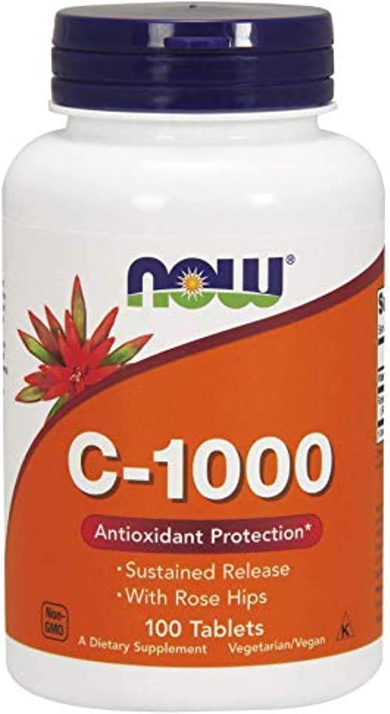 Now Foods C-1000 Vitamin C With Rose Hips - 100 Tabs - Wellness Shoppee