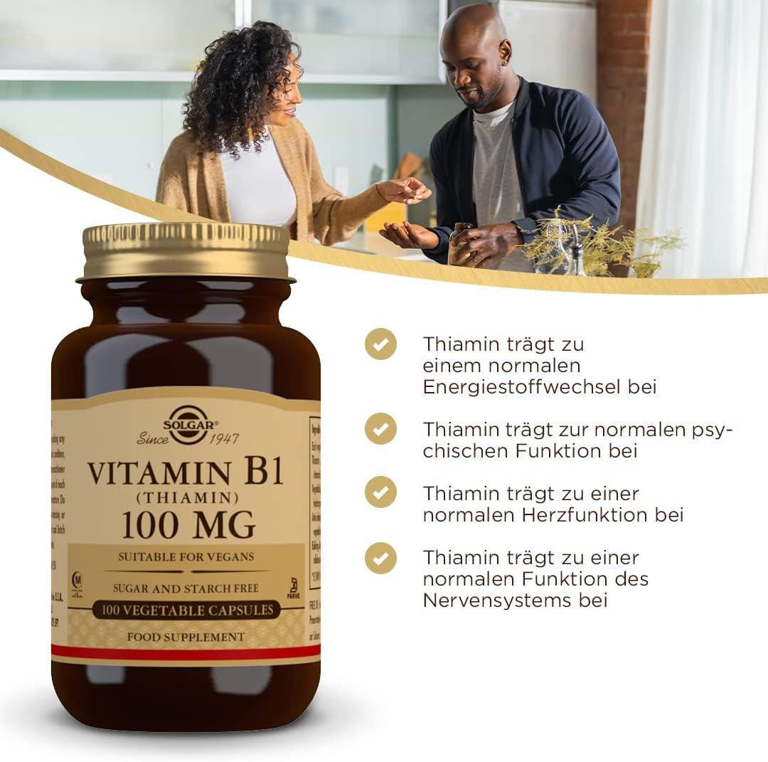 Solgar Vitamin B1 Vegetable Capsules 100Mg Thiamin, 100S - Wellness Shoppee
