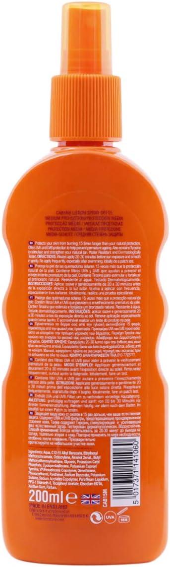 Cabana Sun Lotion Spray SPF 15, 200ml - Wellness Shoppee