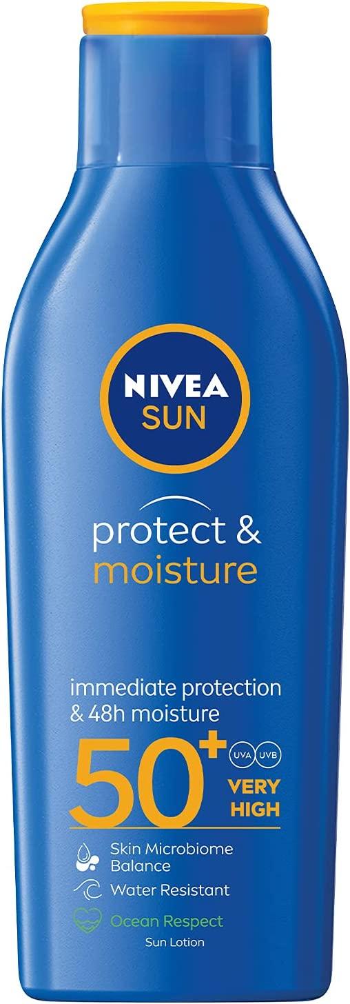 NIVEA SUN Lotion, UVA & UVB Protection, Protect & Moisture, SPF 50+, 200ml - Wellness Shoppee
