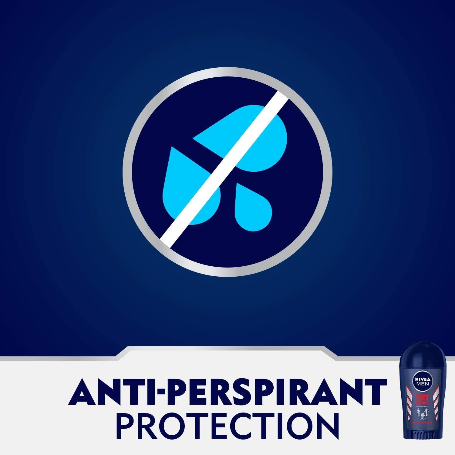 NIVEA MEN Antiperspirant Stick for Men, Dry Impact, 40ml - Wellness Shoppee