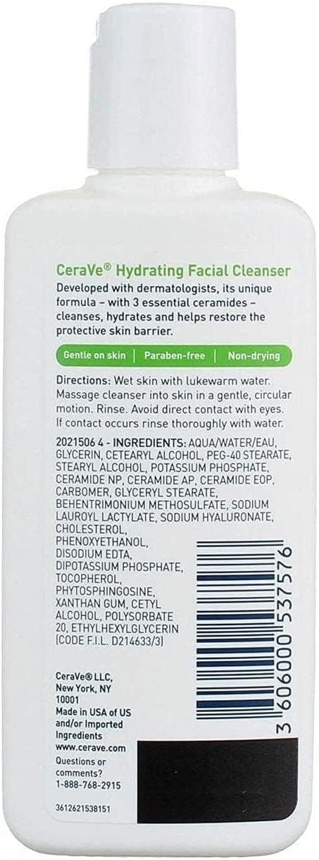 CeraVe CeraVe, Hydrating Facial Cleanser, For Normal to Dry Skin, 3 87 ml