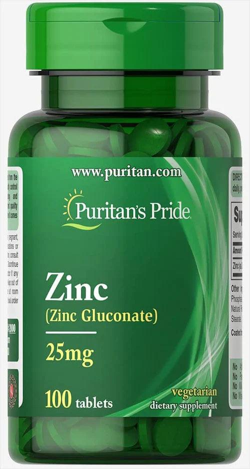 Puritan"s Pride Zinc Gluconate 25 mg-100 Tablets - Wellness Shoppee