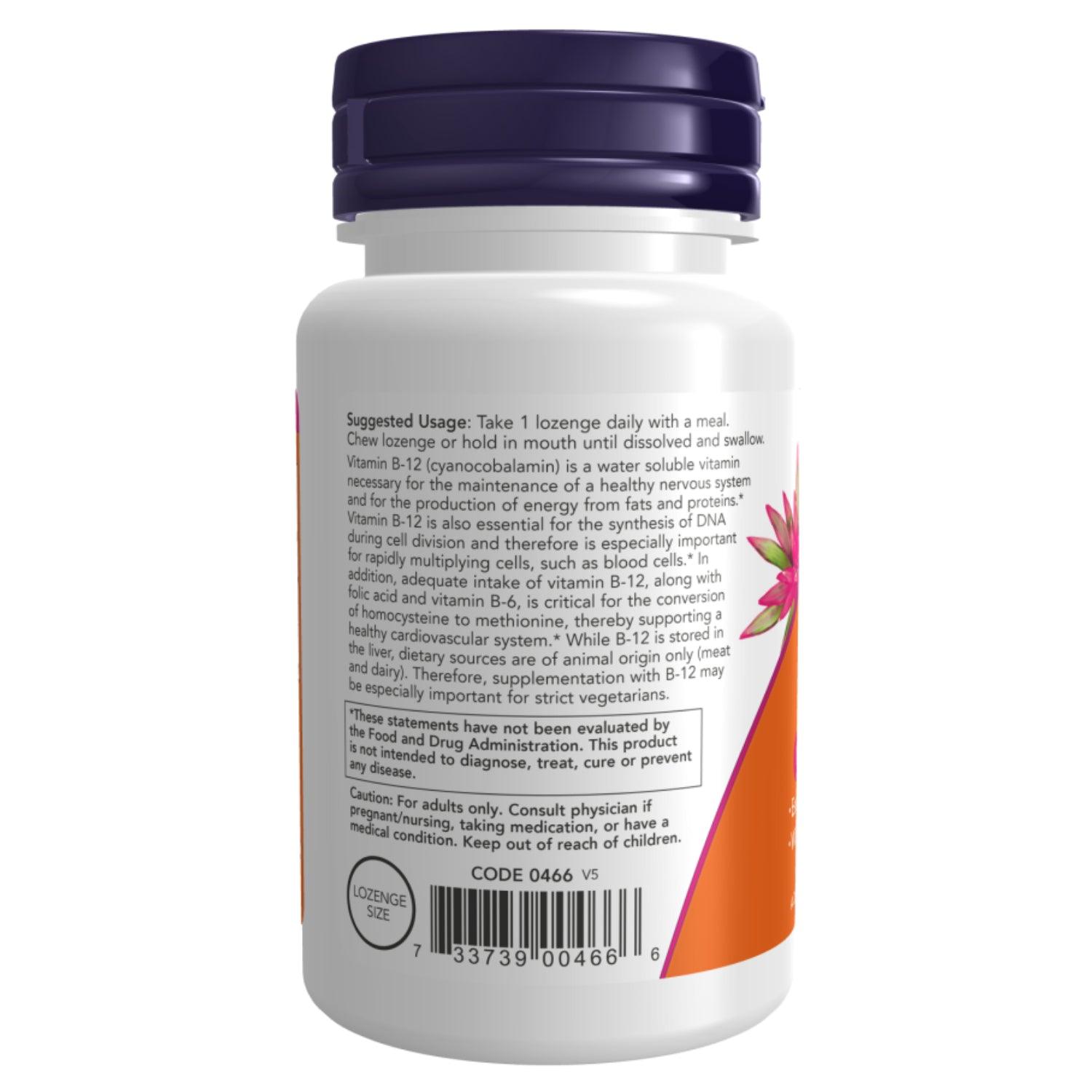 Now Vitamin B-12 1000mcg Chewable Lozenges 100's - Wellness Shoppee