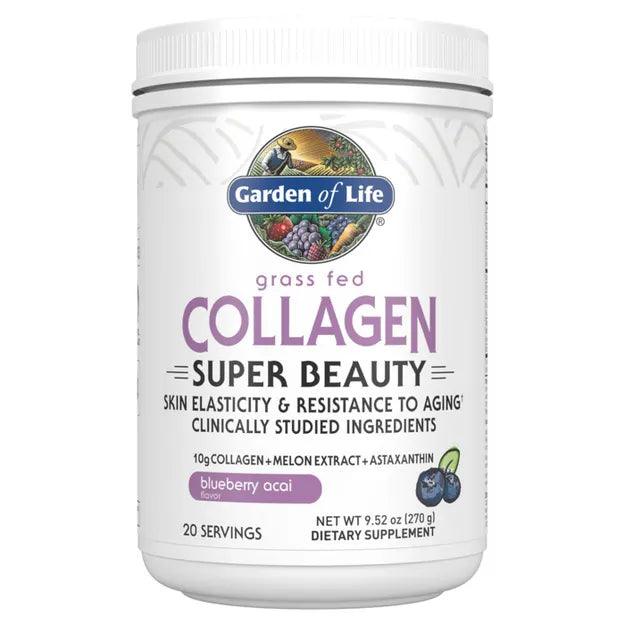 Garden of Life Grass Fed Collagen Super Beauty Blueberry Acai 9.52oz (270g) Powder - Wellness Shoppee