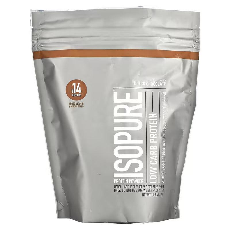 Isopure, Low Carb Protein Powder, Dutch Chocolate, 1 lb - Wellness Shoppee
