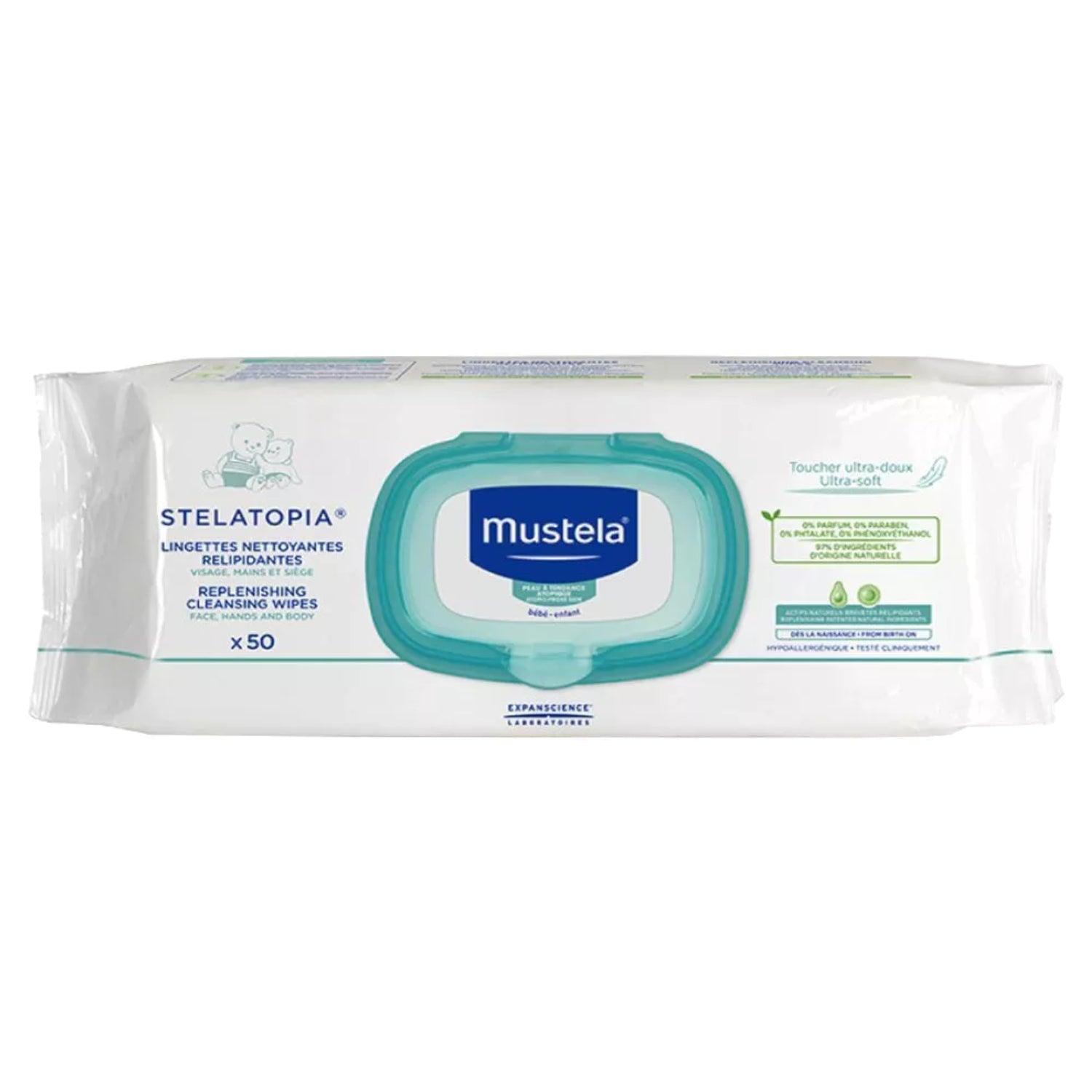 Mustela Stelatopia Replenishing Cleansing Wipes 50's - Wellness Shoppee