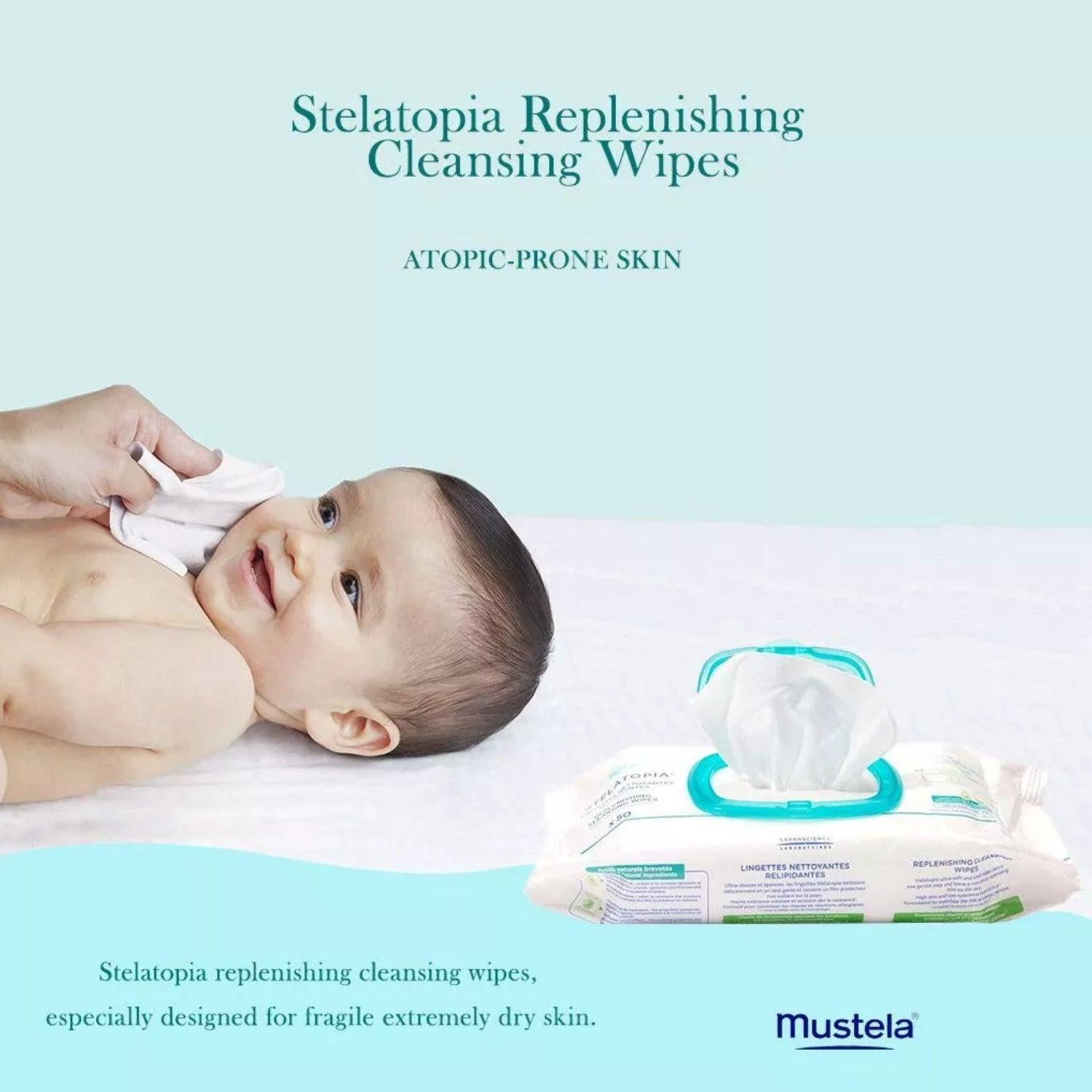 Mustela Stelatopia Replenishing Cleansing Wipes 50's - Wellness Shoppee