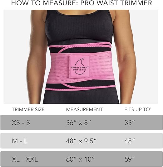 Sports Research Sweet Sweat Waist Trimmer 'Pro Series' Belt with Adjustable Velcro Straps for Men & Women