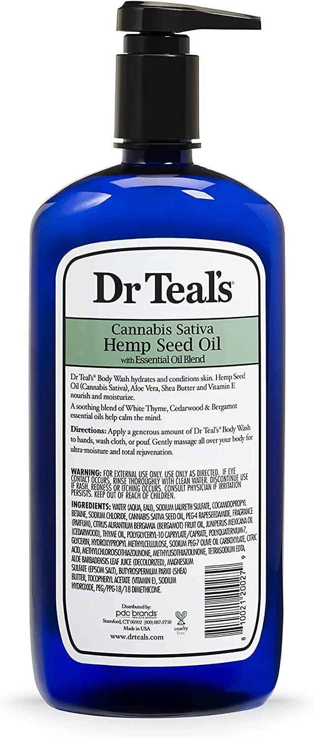 Dr. Teal'S Epsom Salt Body Wash - Cannabis Sativa Hemp Seed Oil, 710 Ml - Wellness Shoppee