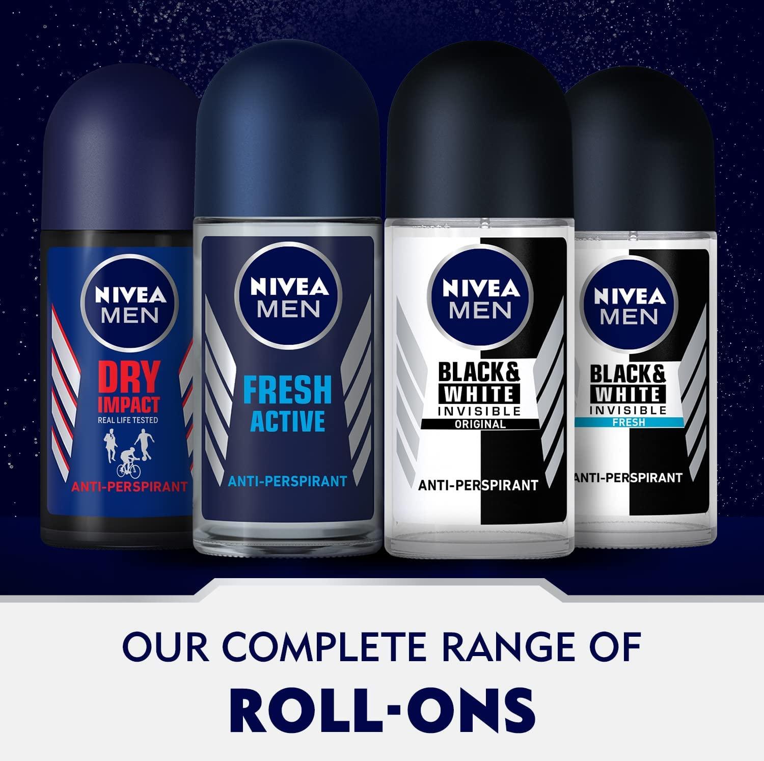 NIVEA MEN Antiperspirant Roll-on for Men, Fresh Active Fresh Scent, 50ml - Wellness Shoppee