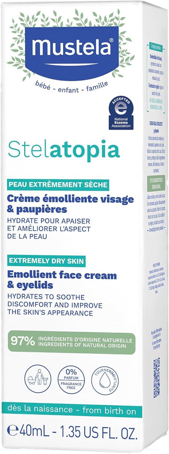 Mustela, Baby, Stelatopia Emollient Face Cream, 40 ml - Wellness Shoppee