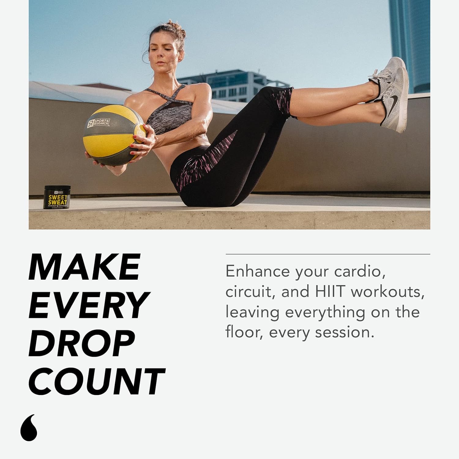 Sports Research Sweet Sweat Gel Stick - Workout Enhancer Makes You Sweat Faster & Harder - Try w/Waist Trimmer - MenÃ¢â‚¬â„¢s & WomenÃ¢â‚¬â„¢s Toning Sweat Cream - 6.4Oz