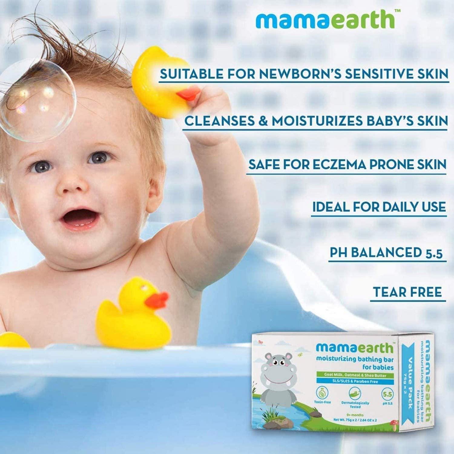 Mamaearth Baby Bath Soap Bar with Goat Milk 75g - Wellness Shoppee