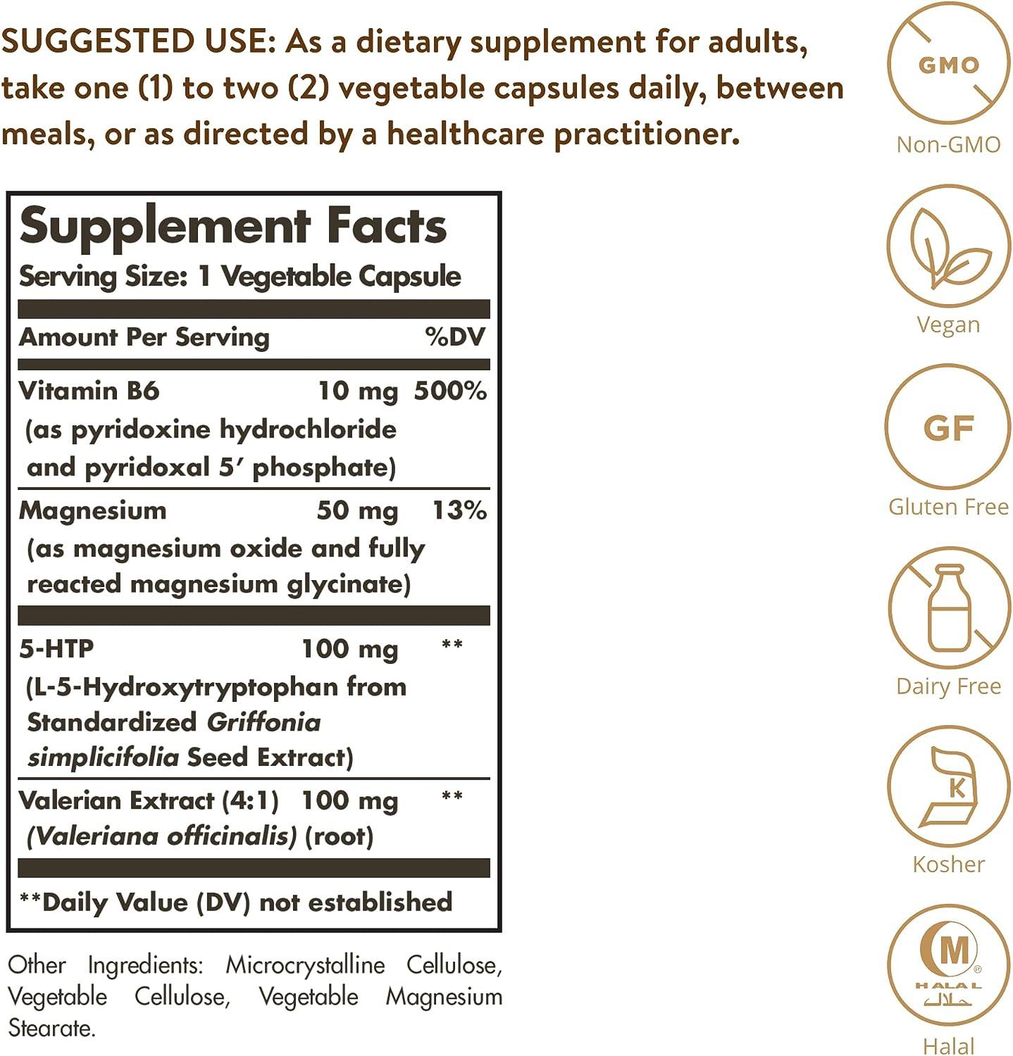 SOLGAR - 5 HTP 100 MG 90 CAP - Wellness Shoppee