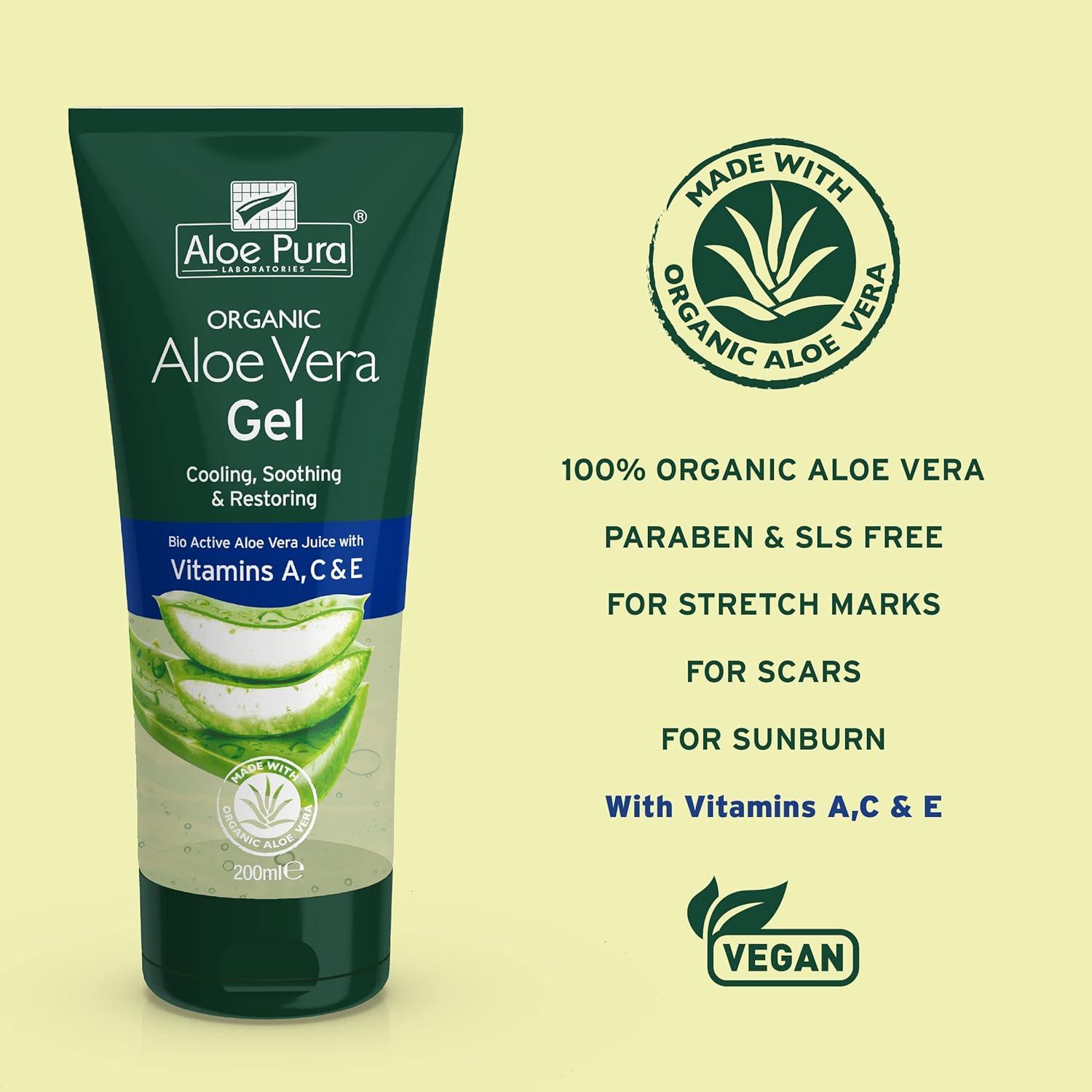 Aloe Pura Vera Gel & Vitamin A,C E 200ml - Wellness Shoppee