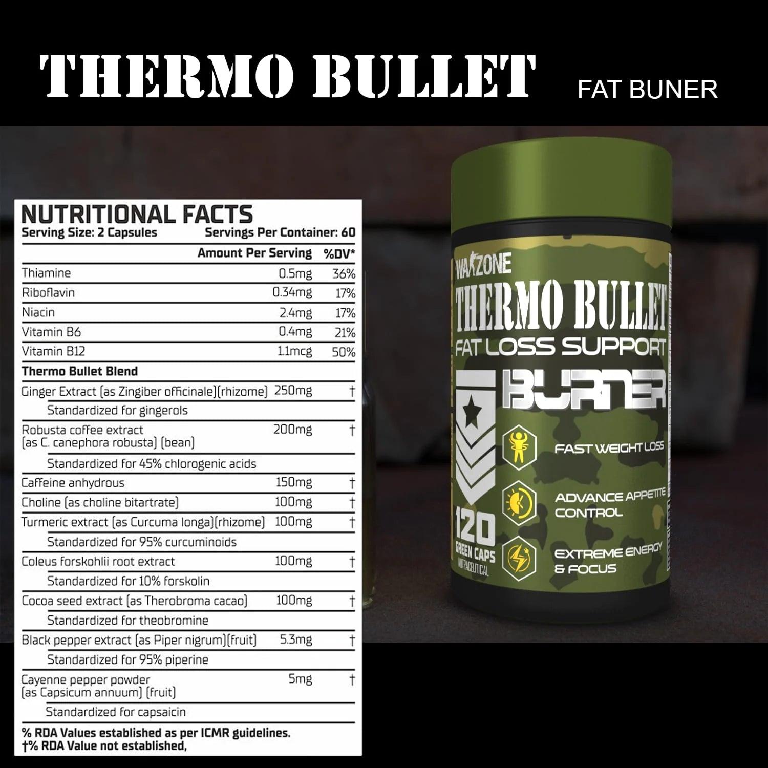 Warzone Thermo Bullet Thermogenic Fat Burner - Wellness Shoppee