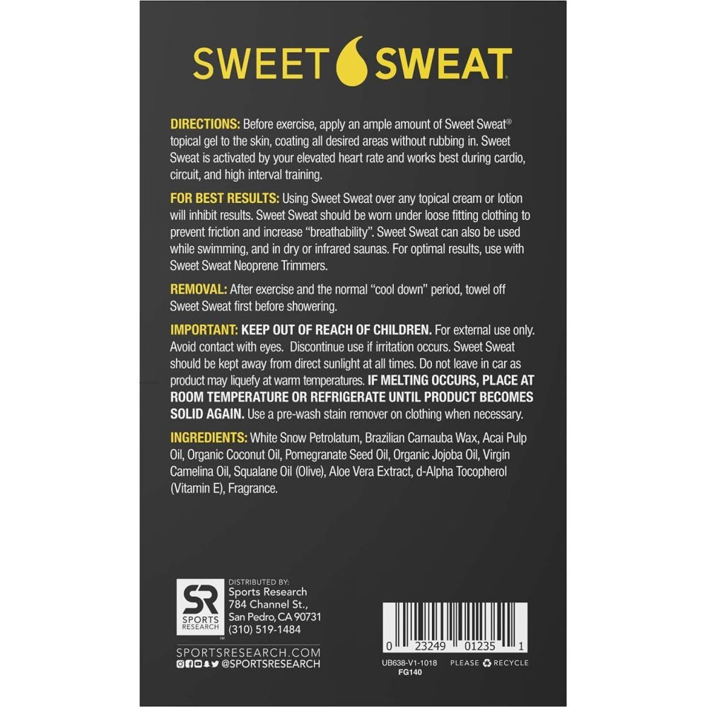 Sport Research Sweet Sweat Workout Enhancer Gel (20 Packets), Sweat More