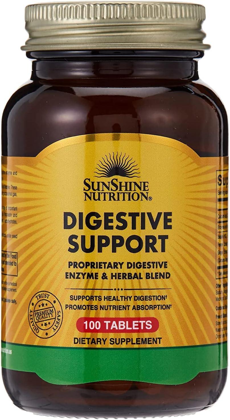 Sunshine Nutrition Digestive Support 100 Tablets - Wellness Shoppee