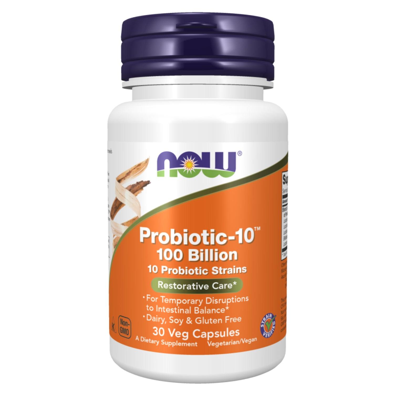 Now Foods Probiotic-10 100 Billion Veg Capsules 30's - Wellness Shoppee