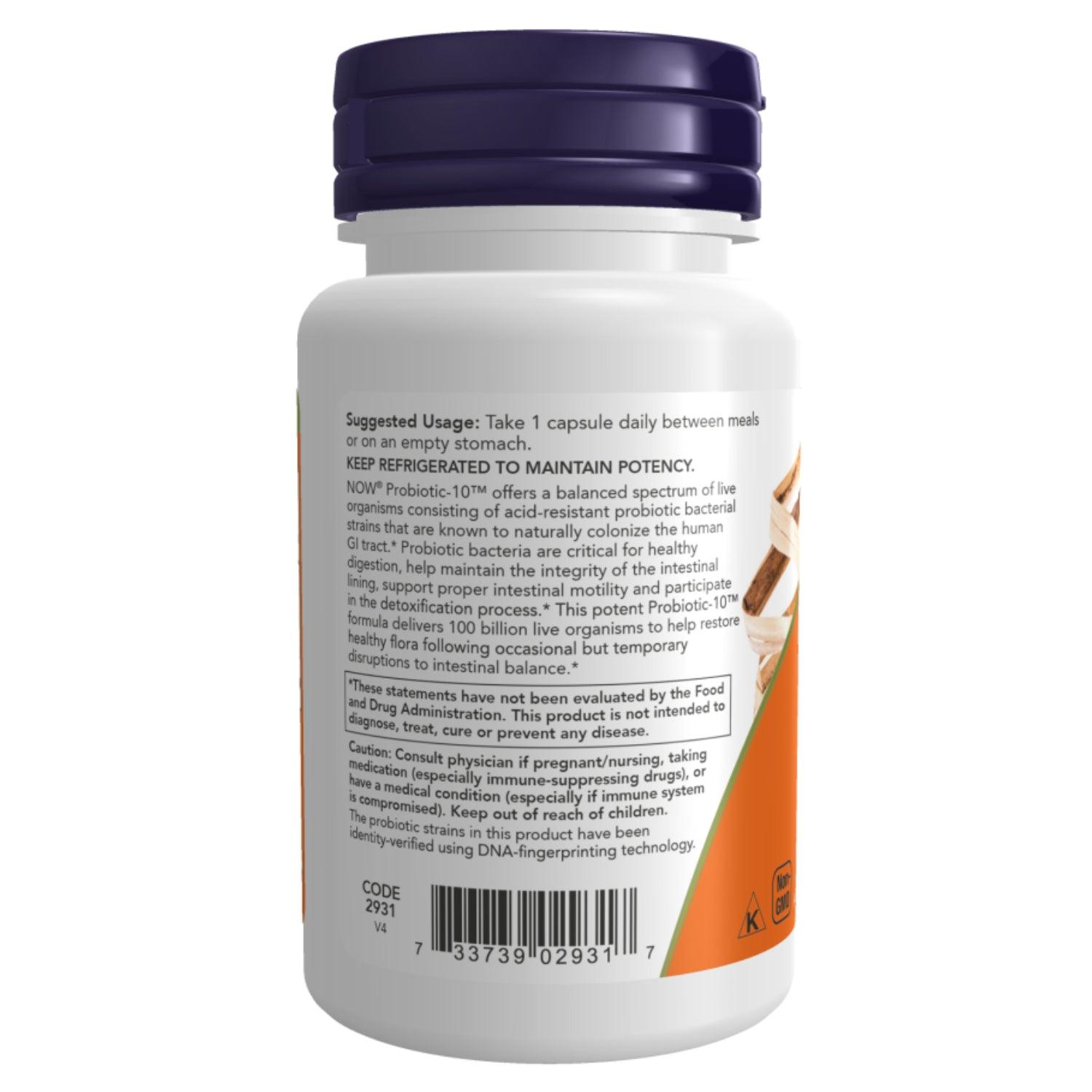 Now Foods Probiotic-10 100 Billion Veg Capsules 30's - Wellness Shoppee