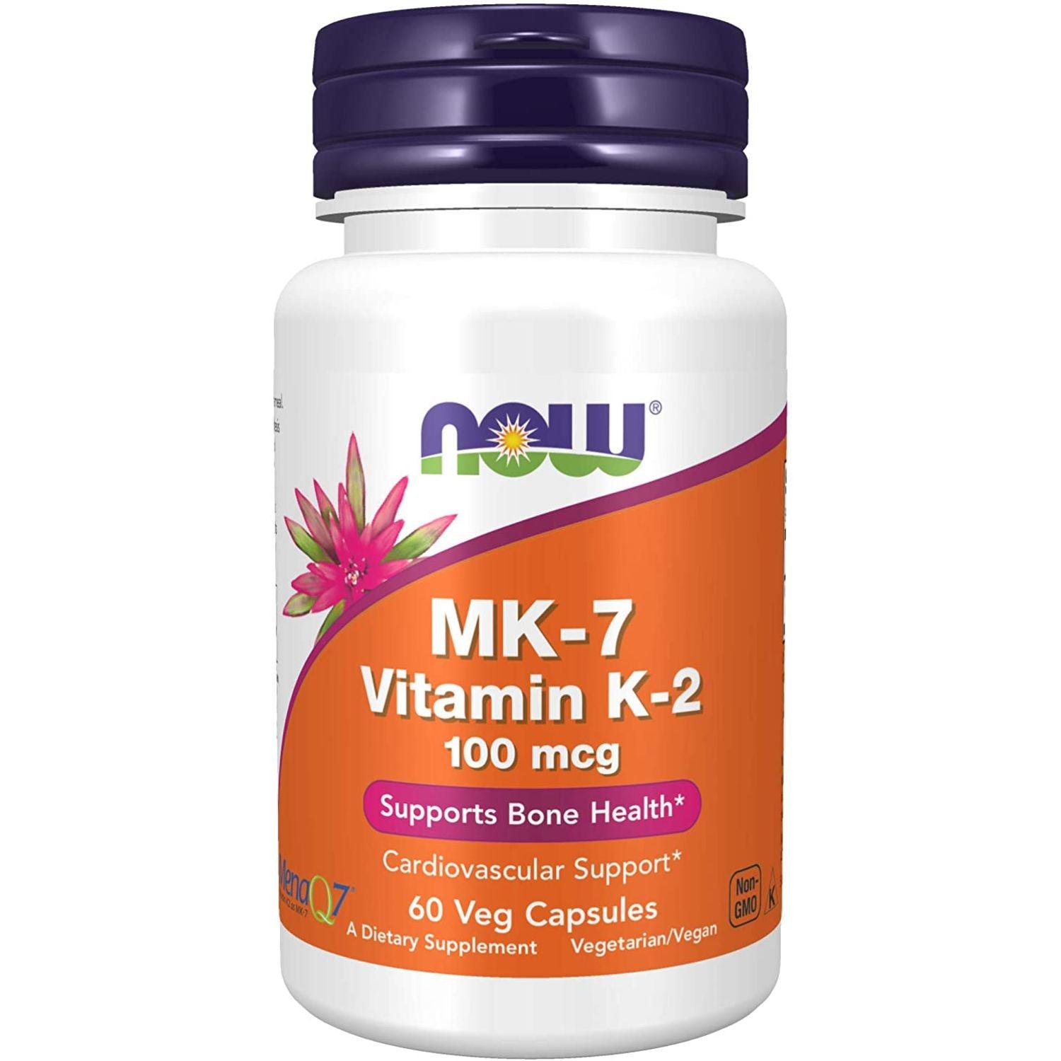 Now Foods MK-7 Vitamin K-2 100mcg Vegetable Capsules 60's - Wellness Shoppee