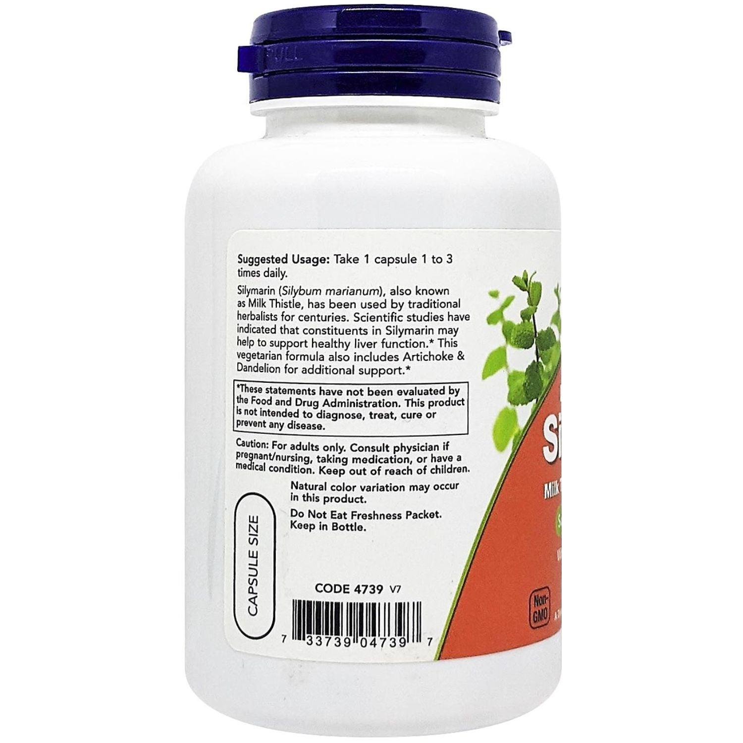 Now Foods Silymarin Milk Thistle Extract 300mg Vegetable Capsules 100's - Wellness Shoppee