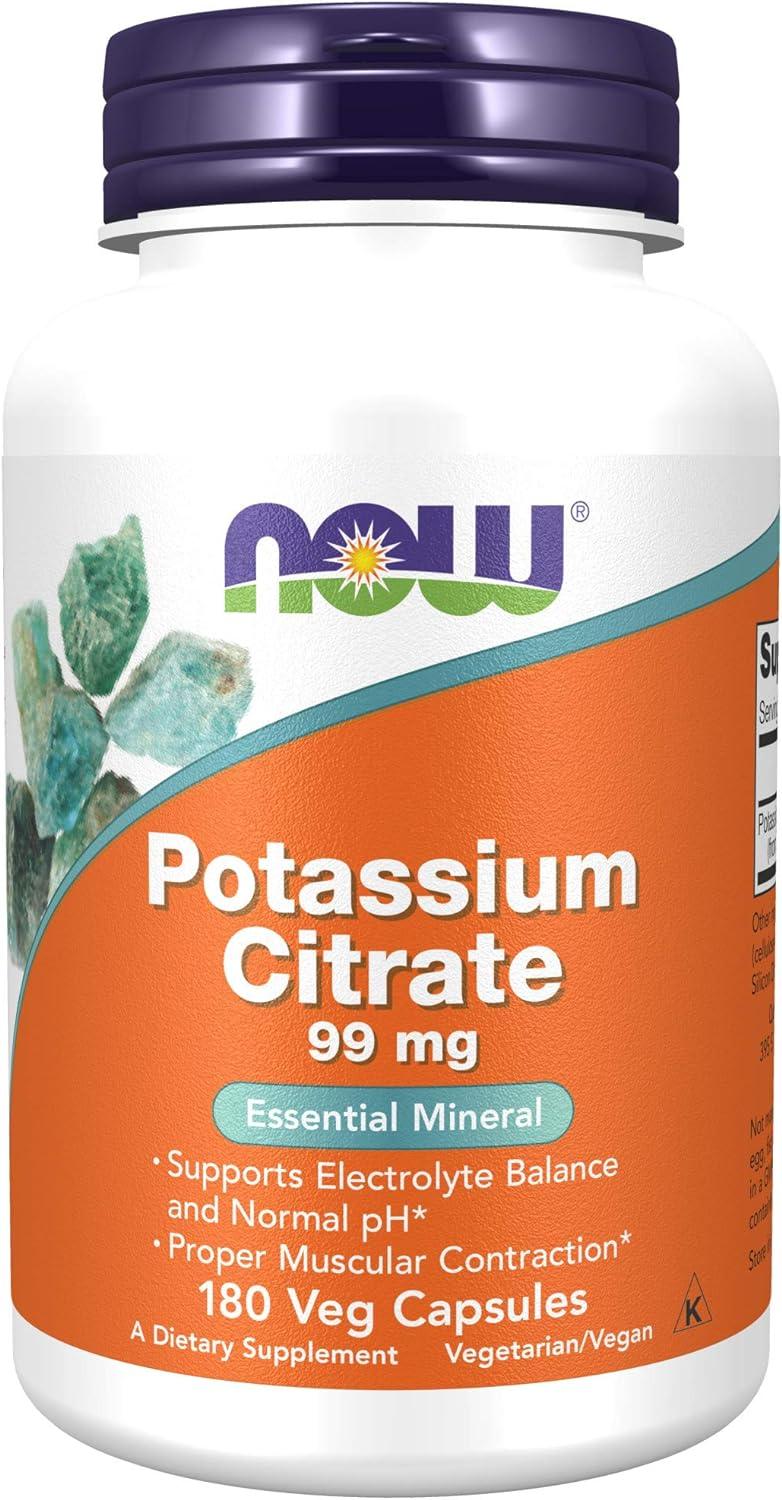 Now Potassium Citrate 99mg 180 Veg Capsules - Wellness Shoppee