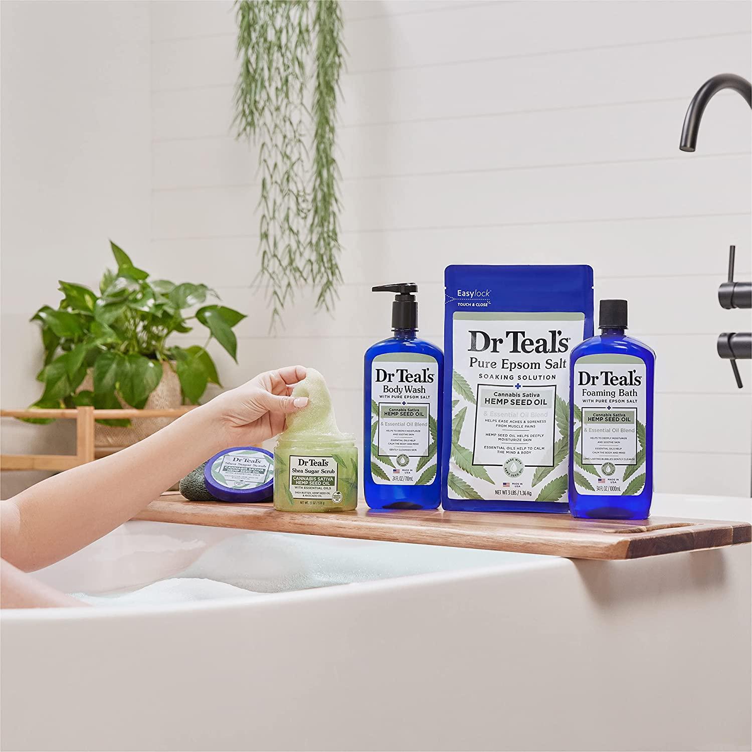 Dr. Teal'S Epsom Bath Salt - Cannabis Sativa Hemp Seed Oil - Wellness Shoppee