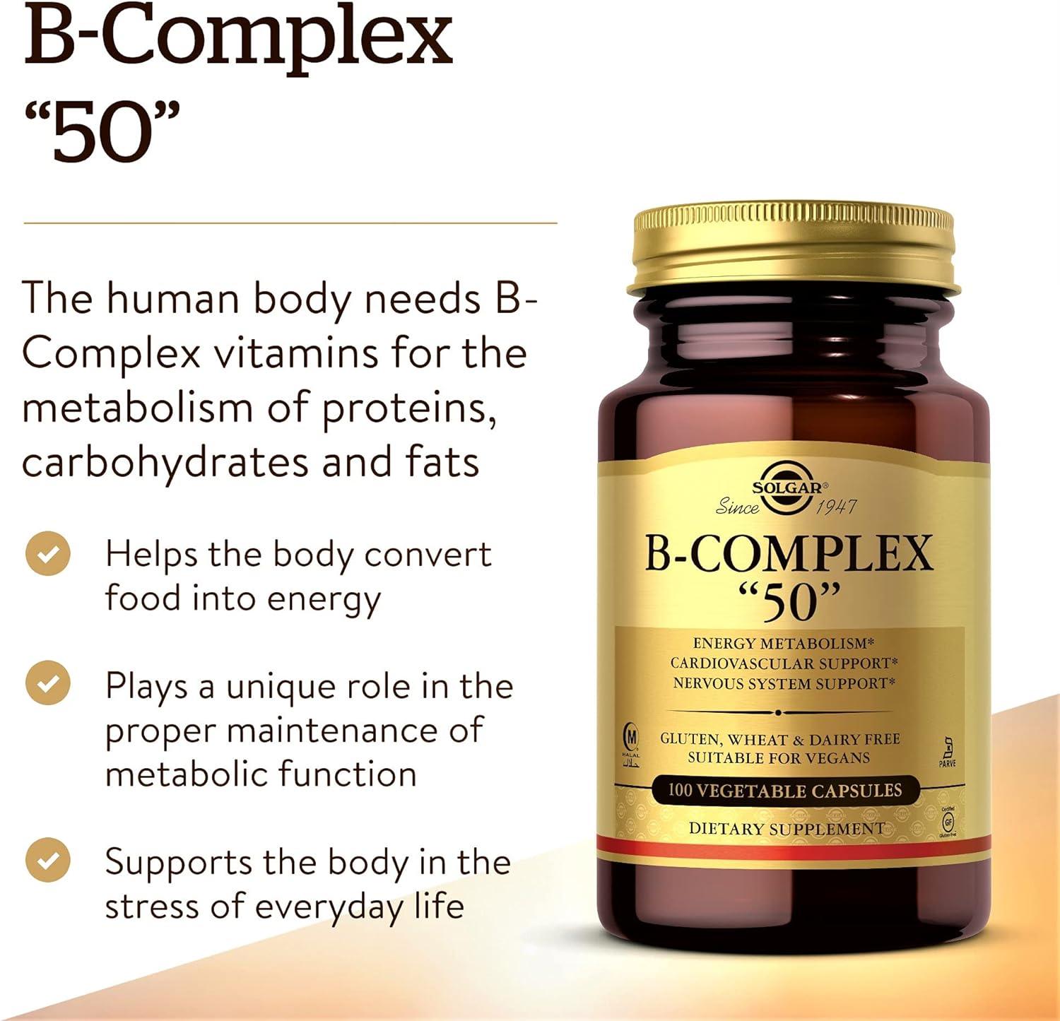 Solgar B-Complex "50" Vegetable Capsules 100'S - Wellness Shoppee