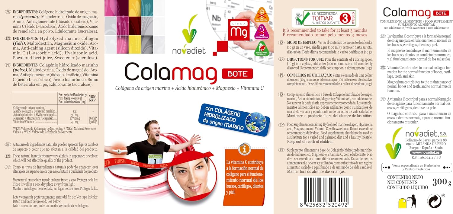 Novadiet Colamag Bote Marine Collagen with Hyaluronic Acid 300g