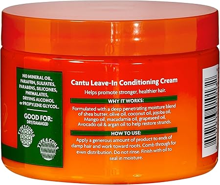 Cantu Shea Butter For Natural Hair Leave In Conditioning Repair Cream, 12 Ounce