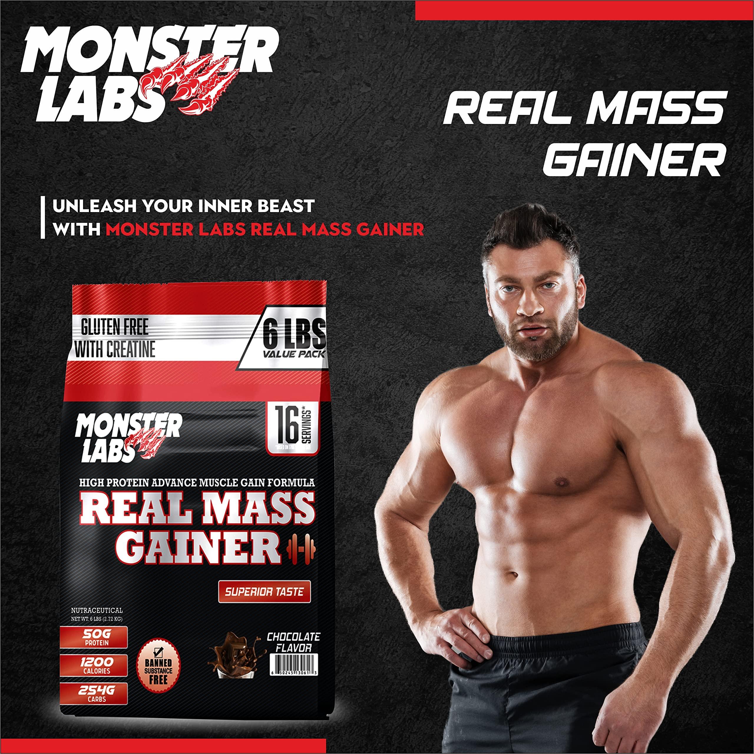 Monster Labs Real Mass Gainer 6 Lbs - Wellness Shoppee