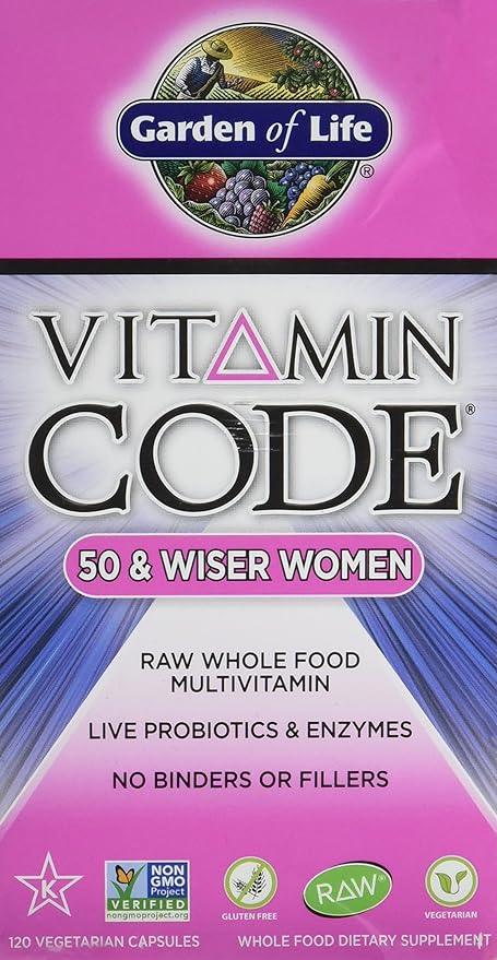 Garden Of Life Vitamin Code, 50 And Wiser Women's Multi 120 Caps - Wellness Shoppee