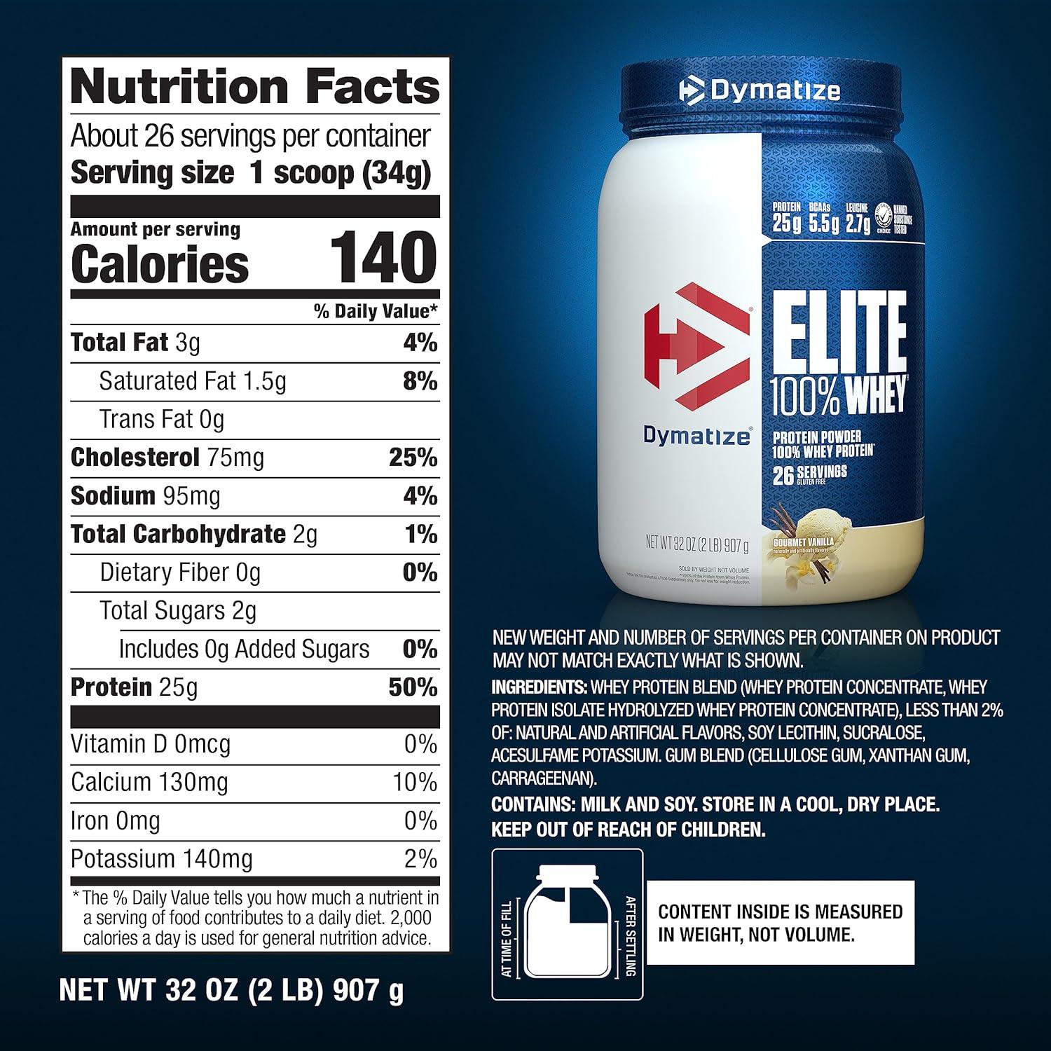 Dymatize Elite Whey Protein Gourmet Vanilla 2lbs - Wellness Shoppee