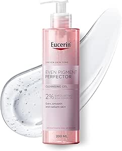 Eucerin Even Pigment Perfector Cleansing Gel, with 2% Exfoliating AHA Complex, Visible Spot Reduction in 1 Week, Even, Smooth and Radiant Skin, for All Skin Types, 200ml