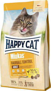 Happy Cat – [1.5 kg] Minkas Hairball Control for adult cats with poultry, to reduce hairball formation and very gentle on the stomach.
