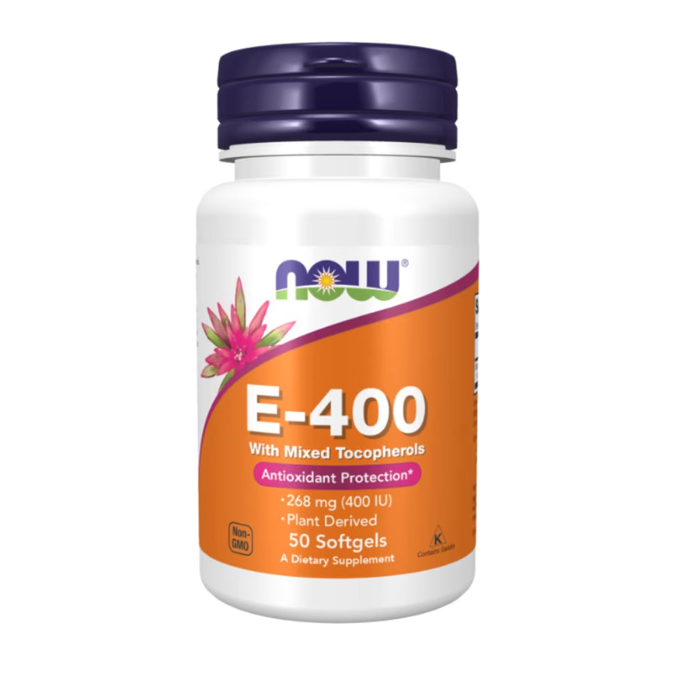 Now Vitamin E 400 Mix Tocopherols 50 Softgels