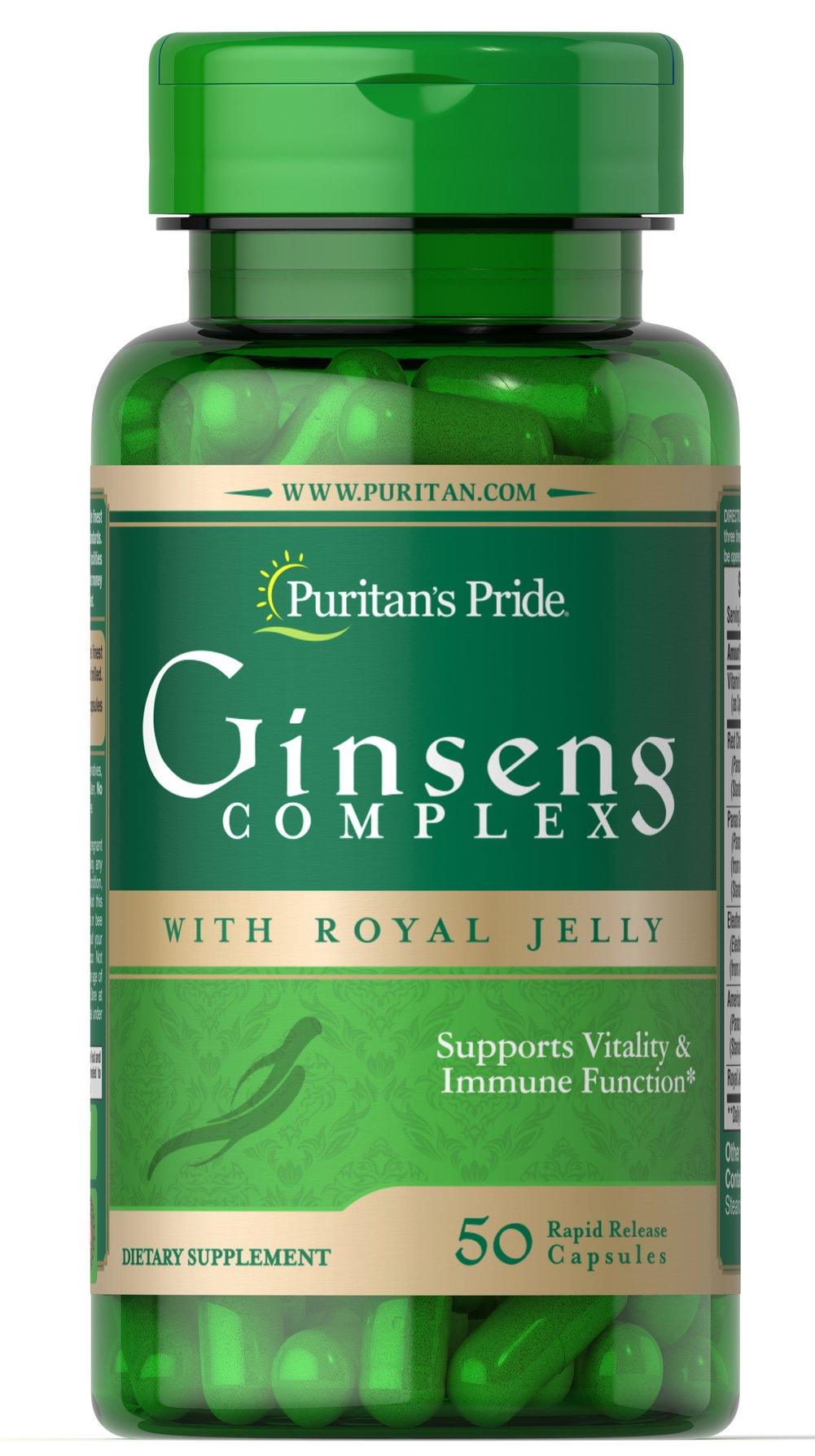 Puritans pride ginseng complex with royal jelly caps 50s - Wellness Shoppee