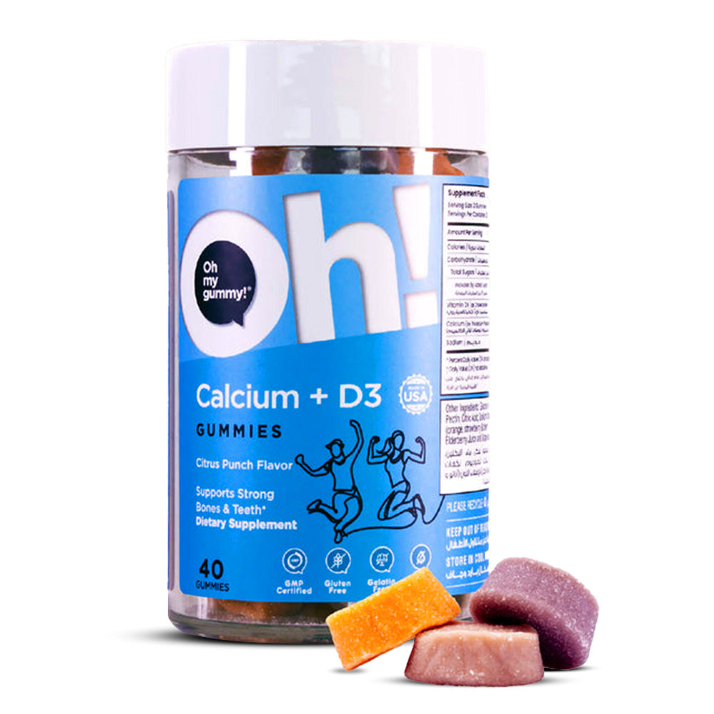 Oh My Oh! Calcium With D3, Citrus Punch, 40 Gummies, Bone Density Support