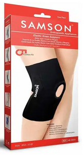 SAMSON ELASTIC KNEE SUPPORT (WITH OPEN PATELLA & HINGES) XXL