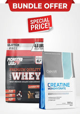 Monster Labs 100% Whey Protein , 4.4lbs + Ostrovit Creatine Monohydrate 300g (100 servings)